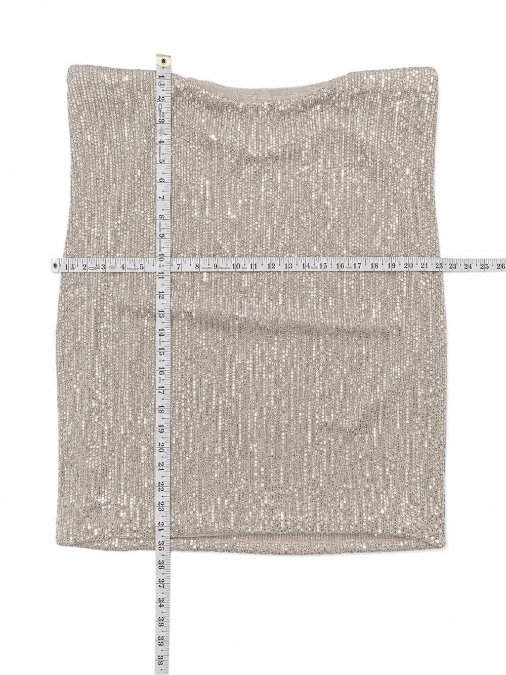 Endless Rose Sequin Shoulder Pad Top NWT Size M Ivory Champagne Sleeveless Party - Picture 12 of 12